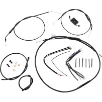 Extended Handlebar Cable and Brake Line Kit for Sportsters with ABS — 16" (40.5 cm) fit, ape hanger, black