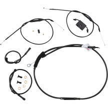 Extended Handlebar Cable and Brake Line Kit for Sportsters with ABS — 20.3 cm (8"), ABS, Black