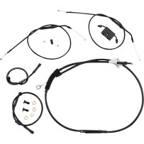 Extended Handlebar Cable and Brake Line Kit for Sportsters with ABS — 20.3 cm (8"), ABS, Black