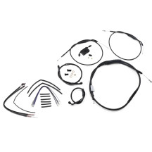 Extended Handlebar Cable and Brake Line Kit for Sportsters with ABS — Fits handlebar height 30.5 cm (12"), Black