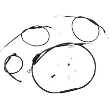 Extended Handlebar Cable and Brake Line Kit for Sportsters with ABS — Fits handlebar height 8 in, Black