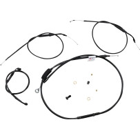 Extended Handlebar Cable and Brake Line Kit for Sportsters with ABS — Fits handlebar height 8 in, Black