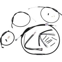 Extended Handlebar Cable and Brake Line Kit for Sportsters with ABS — 30.5 cm (12"), Jail Bar, Black