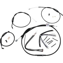 Extended Handlebar Cable and Brake Line Kit for Sportsters with ABS — 30.5 cm (12"), Jail Bar, Black