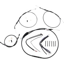 Extended Handlebar Cable and Brake Line Kit for Sportsters with ABS — 14" handlebar height, Black