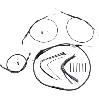 Extended Handlebar Cable and Brake Line Kit for Sportsters with ABS — 14" handlebar height, Black