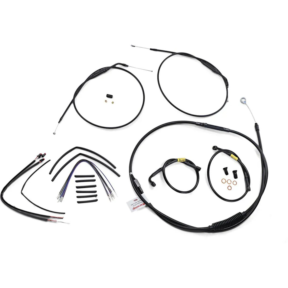 Handlebar Cable and Brake Line Kit for Wide Glide Gorilla Handlebars — Gorilla, 35.5 cm (14"), Black