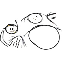 Handlebar Cable and Brake Line Kit for Wide Glide Gorilla Handlebars — Fits 40.5 cm (16") height, ABS, Black