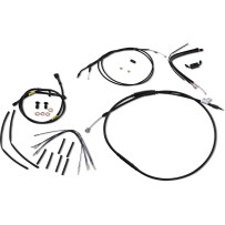 Handlebar Cable and Brake Line Kit for Wide Glide Gorilla Handlebars — Fits 40.5 cm (16") height, ABS, Black