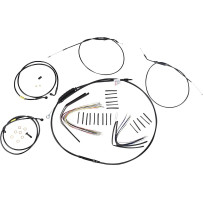 Complete Black Vinyl Handlebar Cable/Line Kit for Ape Hangers — Black, 40.5 cm (16"), ABS