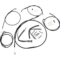 Complete Black Vinyl Handlebar Cable/Line Kit for Ape Hangers — Ape hanger fit, 16" height, Black