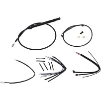 Handlebar Cable and Brake Line Kit for Burly Ape Handlebars — 35.5 cm (14"), Ape hanger, ABS, Black