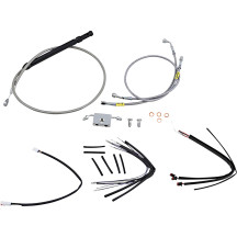Handlebar Cable and Brake Line Kit for Burly Ape Handlebars — 35.5 cm (14") fit, Ape hanger, Silver