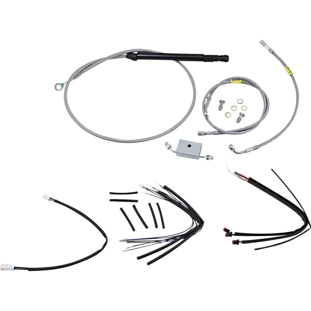 Kit de cables y línea de freno para Burly Ape Handlebars — 18" (45,5 cm), Ape hanger/Gorilla, Plata