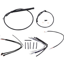 Complete Black Vinyl Handlebar Cable/Line Kit for Ape Hangers — 12" risers, Ape Hanger, ABS