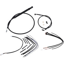 Complete Black Vinyl Handlebar Cable/Line Kit for Ape Hangers — 14" handlebar height, Ape Hanger