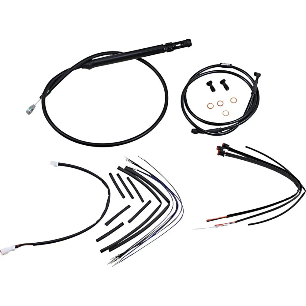 Kit completo de cables y líneas de manillar en vinilo negro para Ape Hangers — 12" de altura, Ape Hanger
