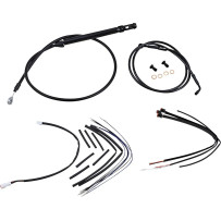 Kit completo de cables y líneas de vinilo negro para manillares Ape Hangers — ajuste 16"