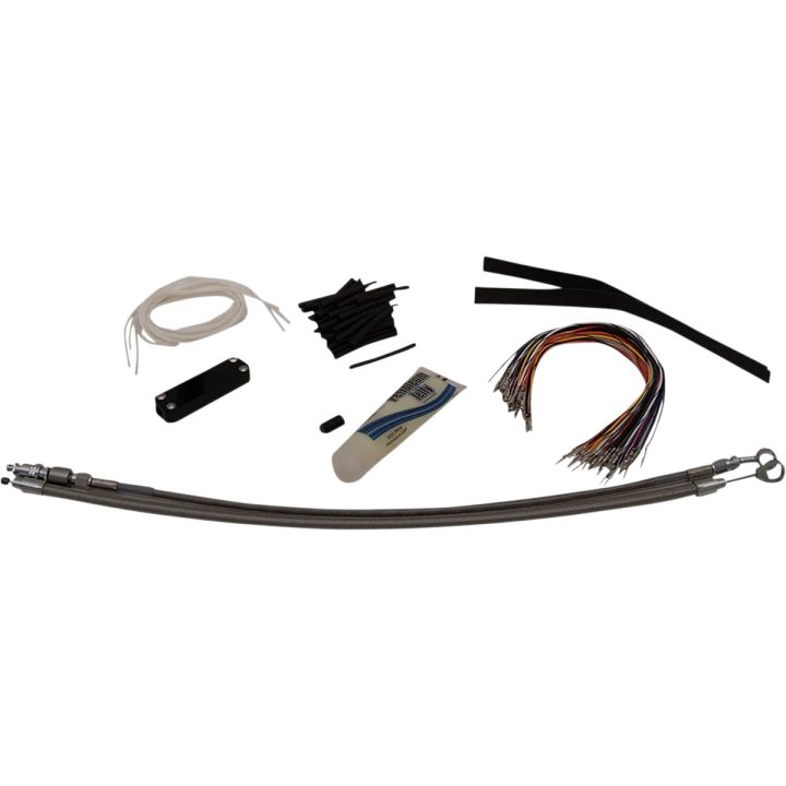 Kit de instalación de control — Compatible con manillar Ape Hanger 14" (35,5 cm), Plata pulida