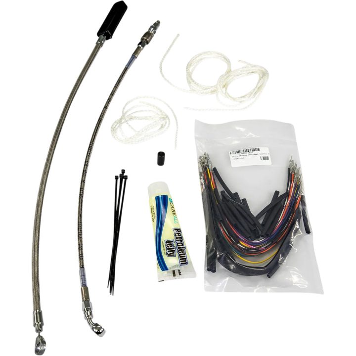 Kit de instalación de controles — Compatible con manillares de 16", Ape Hanger, Plateado pulido