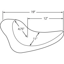 Solo Seat — Black, 19" L, 1-1/2" thick
