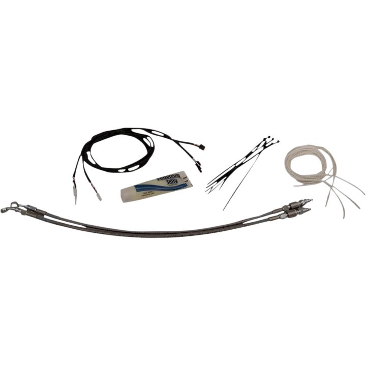 Kit de instalación de controles — Altura de manillar 35,5 cm–40,5 cm (14"–16"), Ape Hanger, Plata pulida