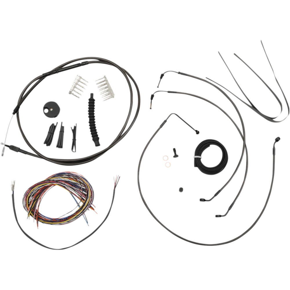 Kit completo Midnight de cables trenzados para manillar y línea de freno — 38–43 cm (15–17"), Negro