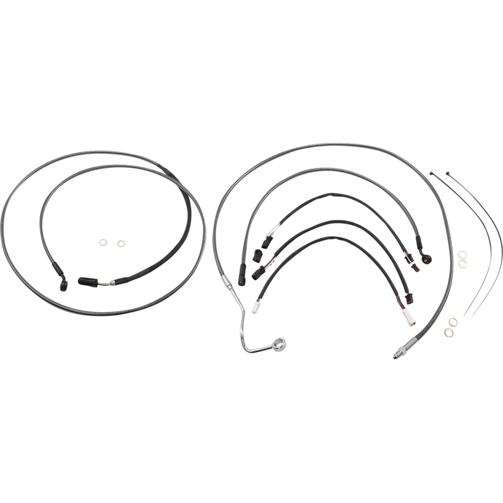 KARBONFIBR Designer Handlebar Installation Kit — Ape hanger, 12"–14", Carbon Fiber/Silver