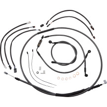 KARBONFIBR Designer Handlebar Installation Kit — Fits 12"–14" handlebar height, Ape hanger, Carbon fiber, Silver