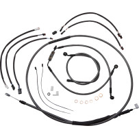 KARBONFIBR Designer Handlebar Installation Kit — Fits 12"–14" handlebar height, Ape hanger, Carbon fiber, Silver