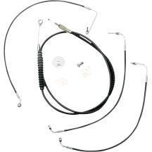 Kit estándar de cables de manillar y latiguillos de freno de vinilo negro — elevadores de 2", altura del manillar 12"–14", Ape H