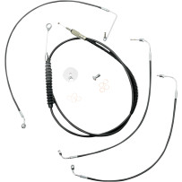 Kit estándar de cables de manillar y latiguillos de freno de vinilo negro — elevadores de 2", altura del manillar 12"–14", Ape H