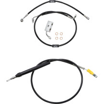 Kit estándar de cables/latiguillos de freno de vinilo negro para manillar — 38 cm–43 cm (15"–17"), Ape Hanger