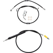 Kit estándar de cables/latiguillos de freno de vinilo negro para manillar — 38 cm–43 cm (15"–17"), Ape Hanger