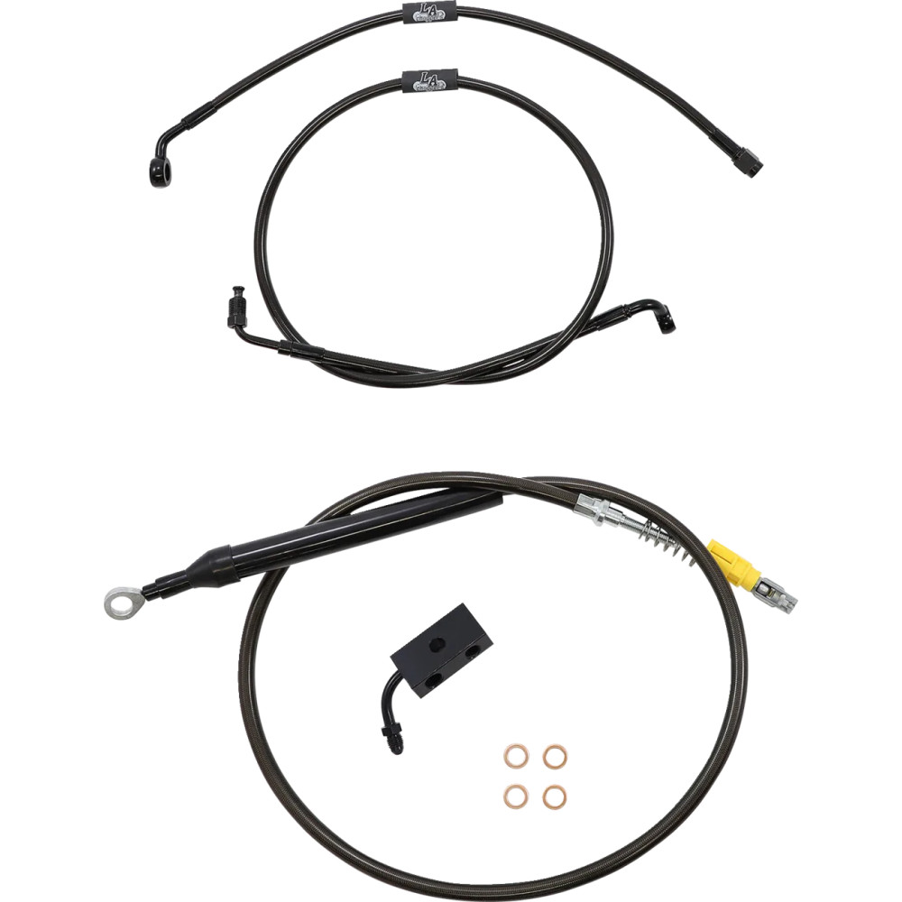 Kit estándar Midnight de cables trenzados para manillar / líneas de freno — ajuste 38–43 cm, Ape Hanger, Negro