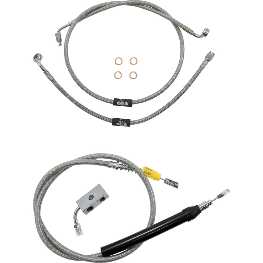 Kit estándar de cables trenzados de acero inoxidable para manillar/líneas de freno — Ape Hanger, para 18–20 in