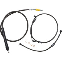 Kit estándar Midnight de cables trenzados para manillar/latiguillos de freno — Ape Hanger, 18"-20", Negro