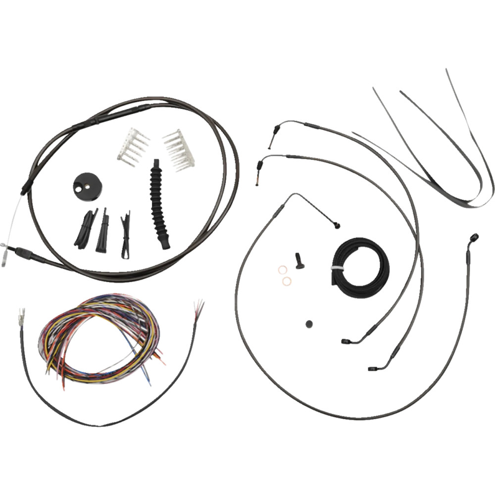 Kit completo Midnight de cables trenzados para manillar y líneas de freno — Negro, 12" - 14"