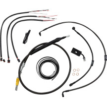 Juego completo Midnight de cables trenzados para manillar/línea de freno — Para manillares 15"–17", Negro