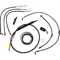 Juego completo Midnight de cables trenzados para manillar/línea de freno — Para manillares 15"–17", Negro