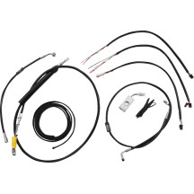 Juego completo de cables trenzados de vinilo negros para manillar y líneas de freno — Apto para manillares de 18"–20" (45.5–51 c