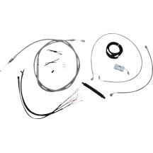 Kit completo de cables de manillar y líneas de freno trenzadas de acero inoxidable — Compatible con altura de manillar 12"–14"
