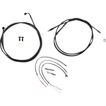 Kit completo Midnight de cables trenzados para manillar/latiguillo de freno — Compatible con elevadores de 12"–14", sin ABS