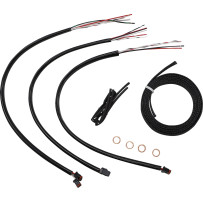 Kit completo de cables y latiguillos trenzados de acero inoxidable para manillar — Apto para altura de manillar 38–43 cm (15"–17