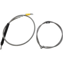 Kit completo de cables y latiguillos trenzados de acero inoxidable para manillar — Apto para altura de manillar 38–43 cm (15"–17