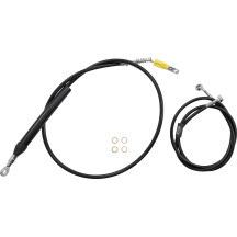 Kit completo de cables de manillar/latiguillo de freno trenzado de vinilo negro — ajuste para elevadores de 18"–20"