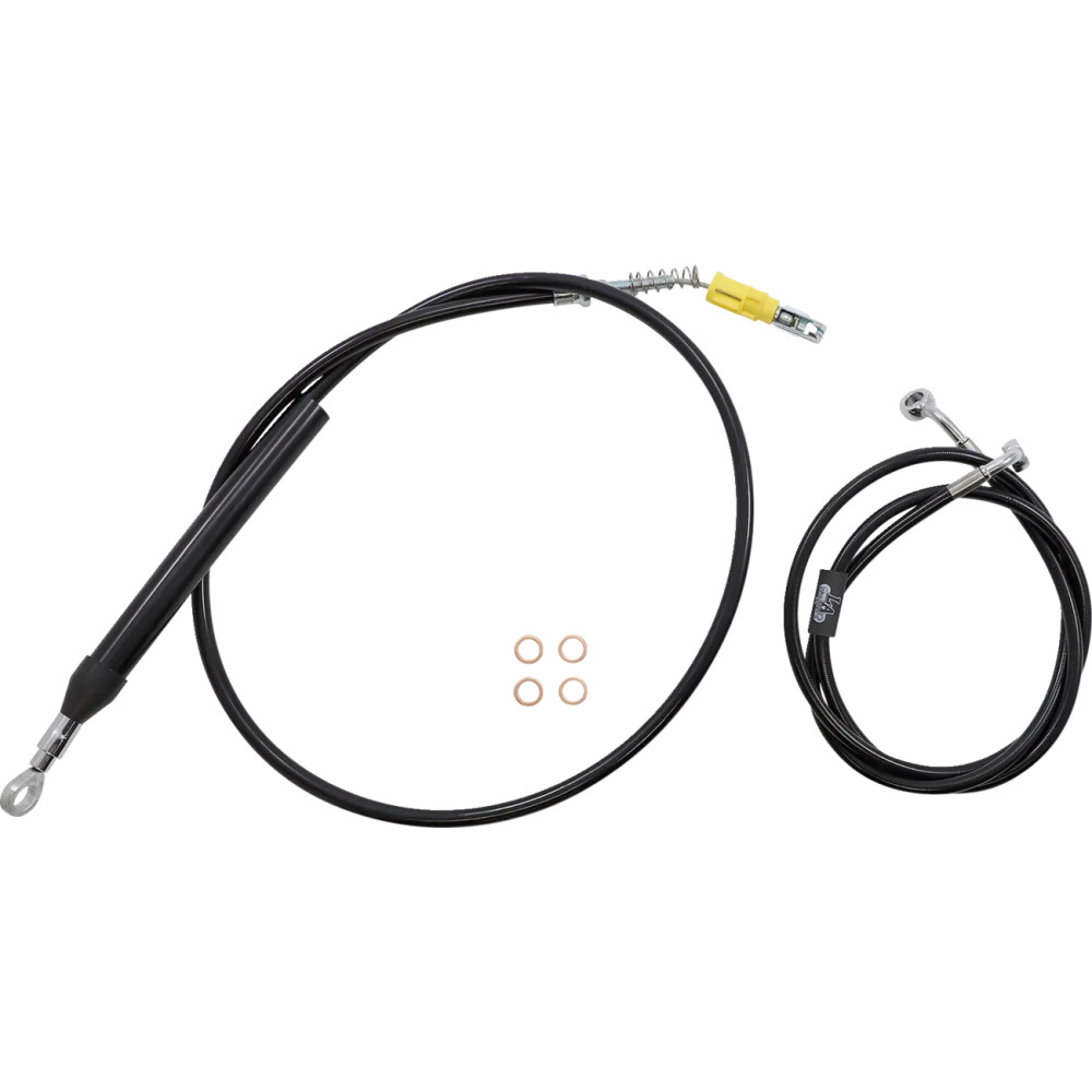 Kit completo de cables de manillar/latiguillo de freno trenzado de vinilo negro — ajuste para elevadores de 18"–20"