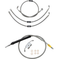 Kit estándar de cables y líneas de freno trenzadas de acero inoxidable — Compatible con risers de 12"–14", Ape Hanger