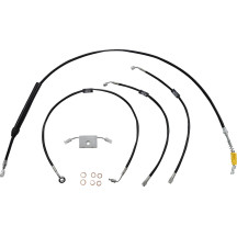 Kit estándar de cable/latiguillo de freno para manillar en vinilo negro — Negro, 30,5–35,5 cm, Ape Hanger, ABS
