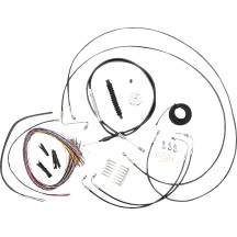 Kit completo de cables trenzados de vinilo negros para manillar / líneas de freno — Negro, para altura de manillar estándar, cur